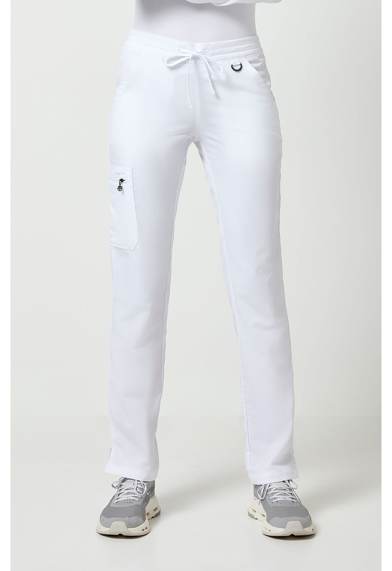WHITE - Healing Hands Purple Label Women Scrub Pants - Front View
