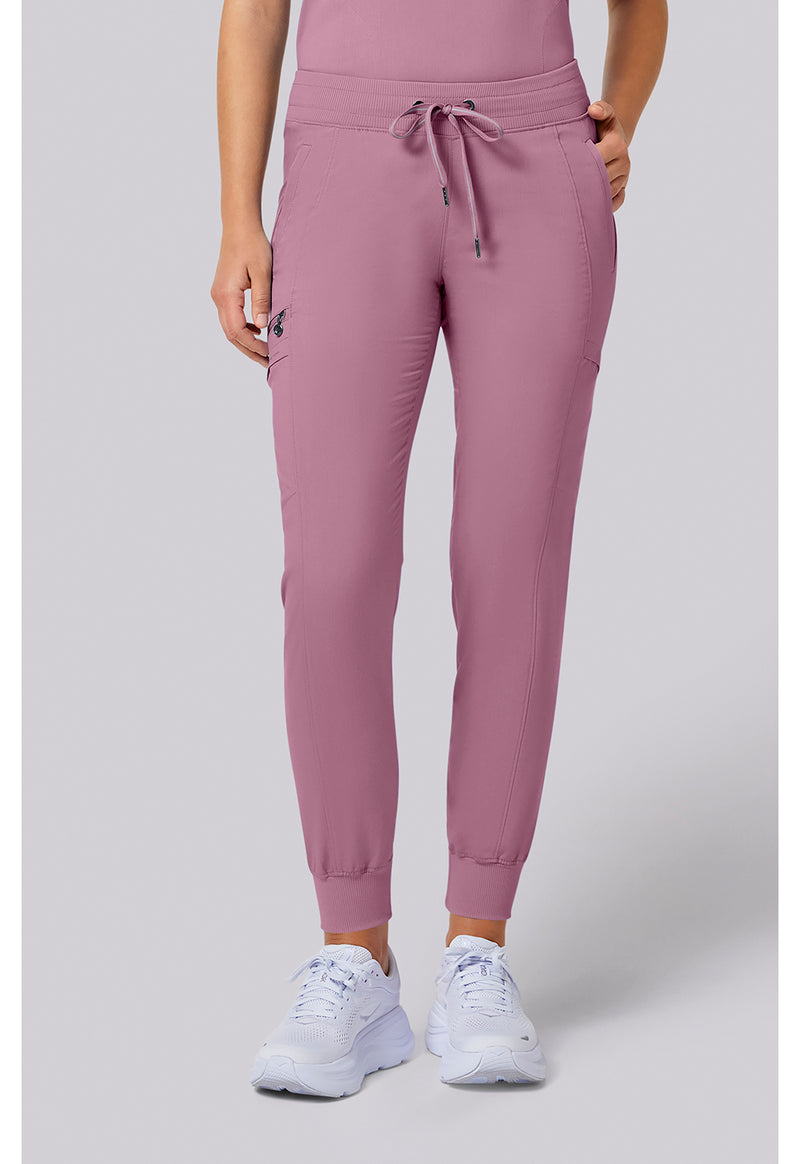 Powder Puff Pink - Healing Hands Purple Label Women Scrub Pants - Front View