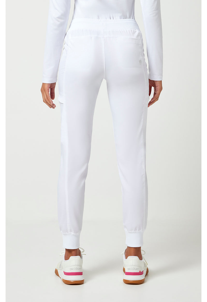 WHITE - Healing Hands Purple Label Women Scrub Pants - Back View