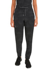 BLACK - Healing Hands Purple Label Jacquard Women Scrub Pants - Front View
