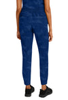 Navy - Healing Hands Purple Label Jacquard Women Scrub Pants - Back View