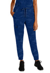 Navy - Healing Hands Purple Label Jacquard Women Scrub Pants - Front View