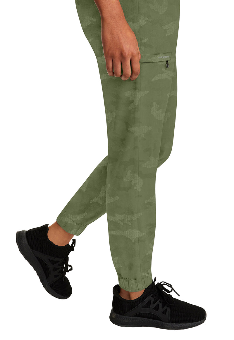 Olive - Women's Tate Jogger Camo Scrub Pants (View 2)