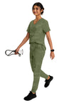 Olive - Women's Tate Jogger Camo Scrub Pants (View 3)