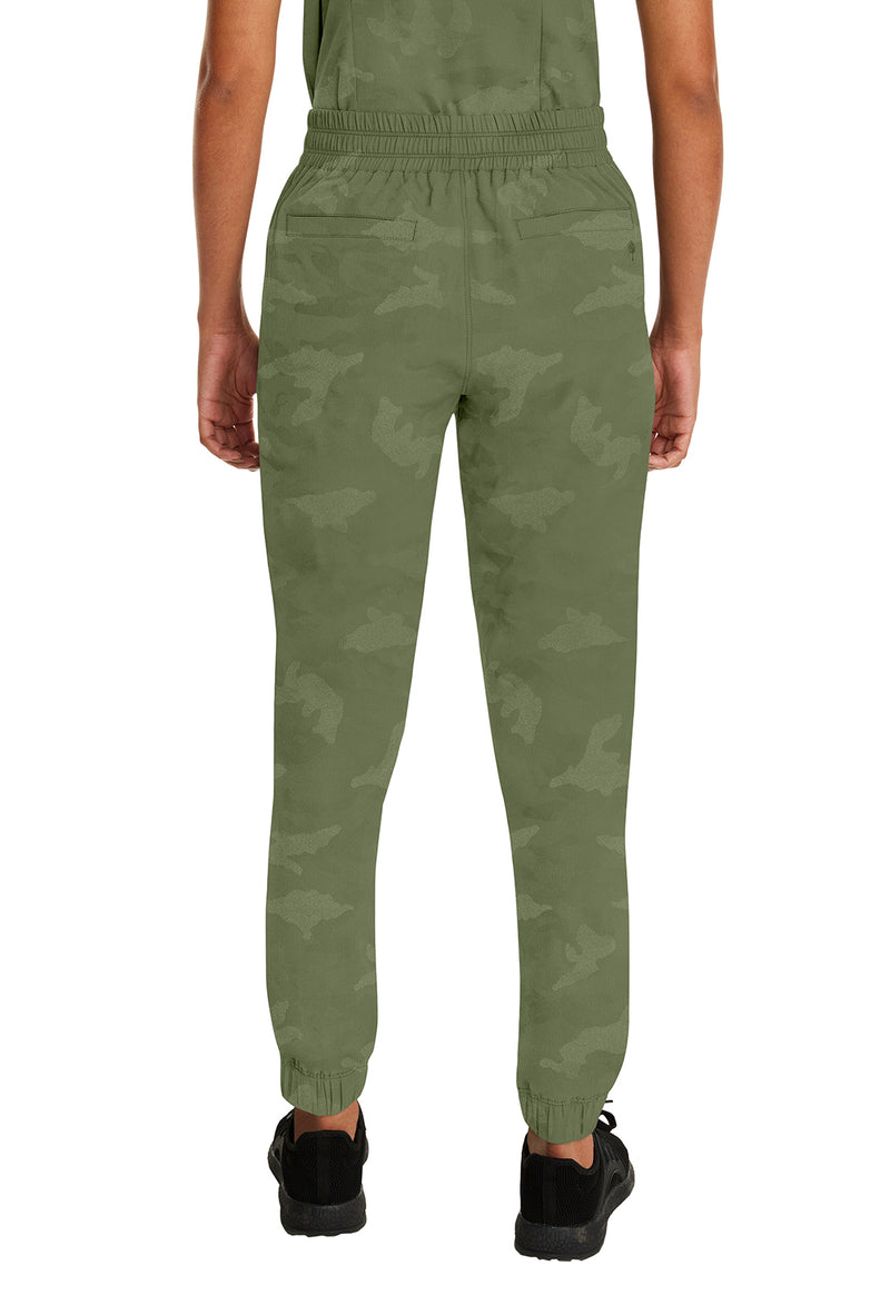 Olive - Healing Hands Purple Label Jacquard Women Scrub Pants - Back View
