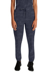 Pewter - Healing Hands Purple Label Jacquard Women Scrub Pants - Front View