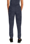Pewter - Healing Hands Purple Label Jacquard Women Scrub Pants - Back View