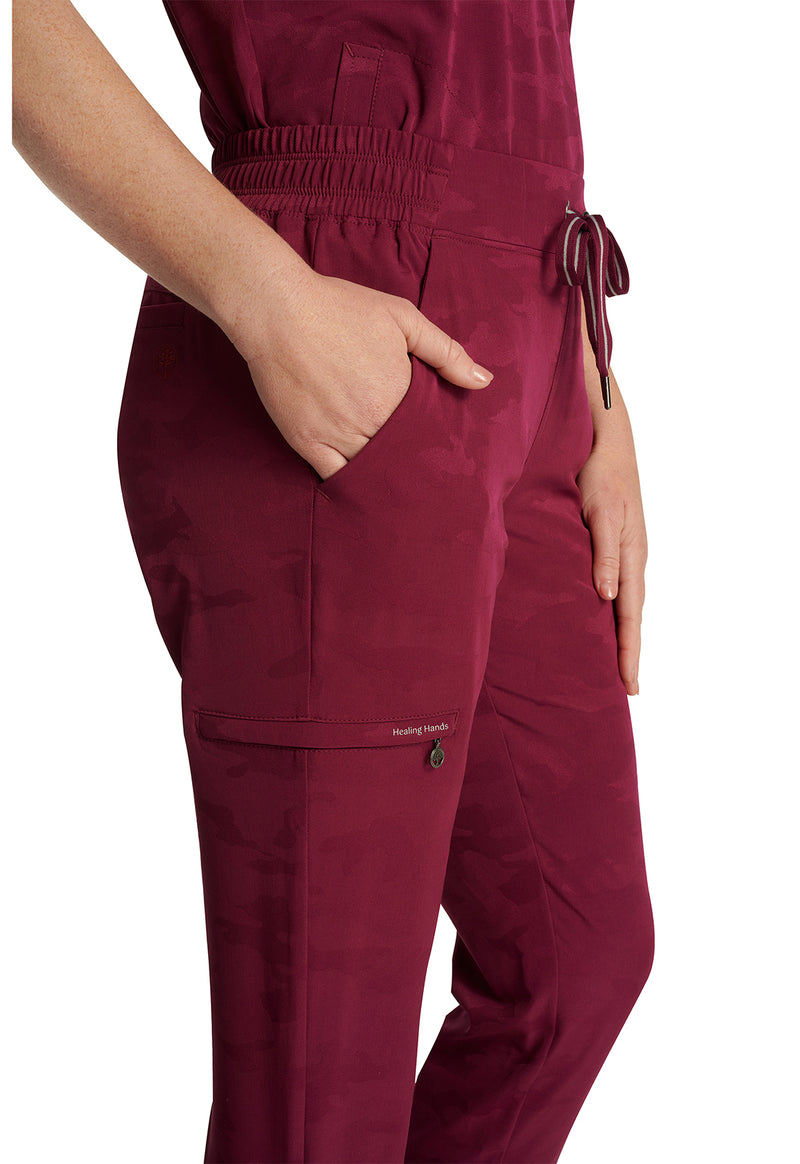 Wine - Women's Tate Jogger Camo Scrub Pants (View 2)
