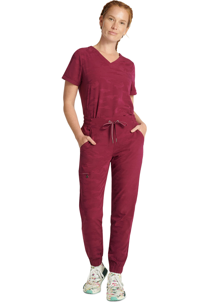 Wine - Women's Tate Jogger Camo Scrub Pants (View 4)