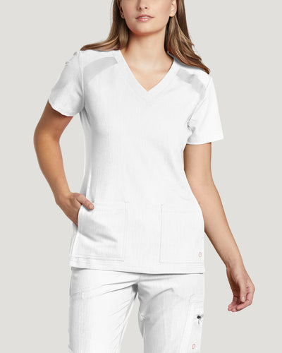 Women's 4 Pocket Athletic V-Neck Scrub Top