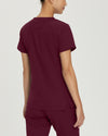 Wine - White Cross V-Tess Women's 4 Pocket Athletic V-Neck Scrub Top for Nursing