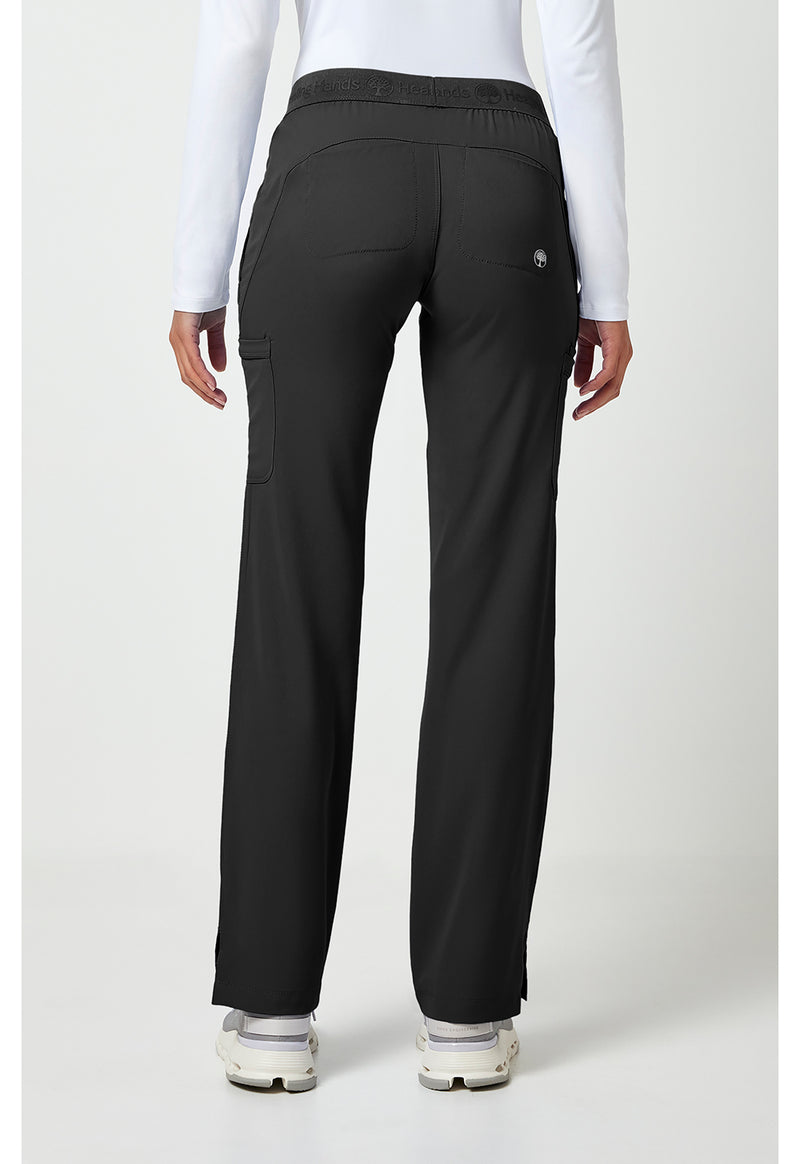 BLACK - Healing Hands Works Women Scrub Pants - Back View