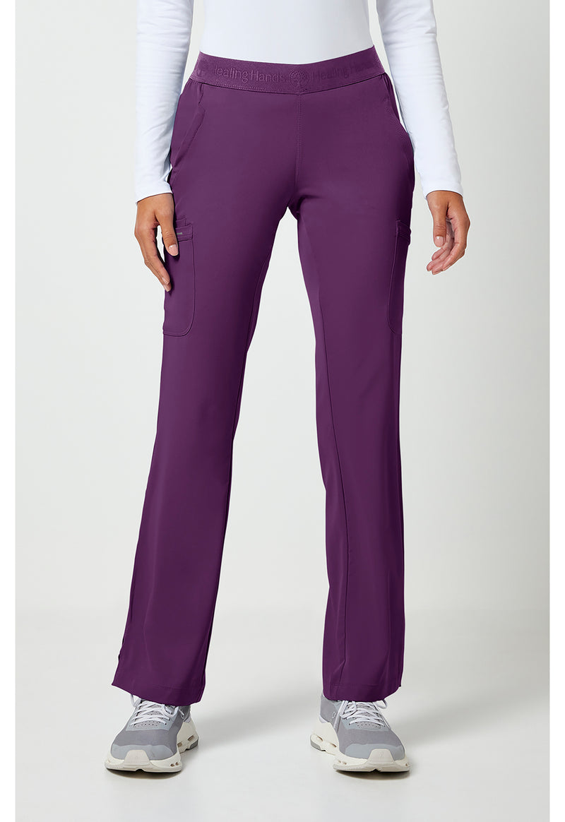 Eggplant - Healing Hands Works Women Scrub Pants - Front View