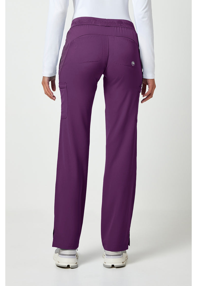 Eggplant - Healing Hands Works Women Scrub Pants - Back View