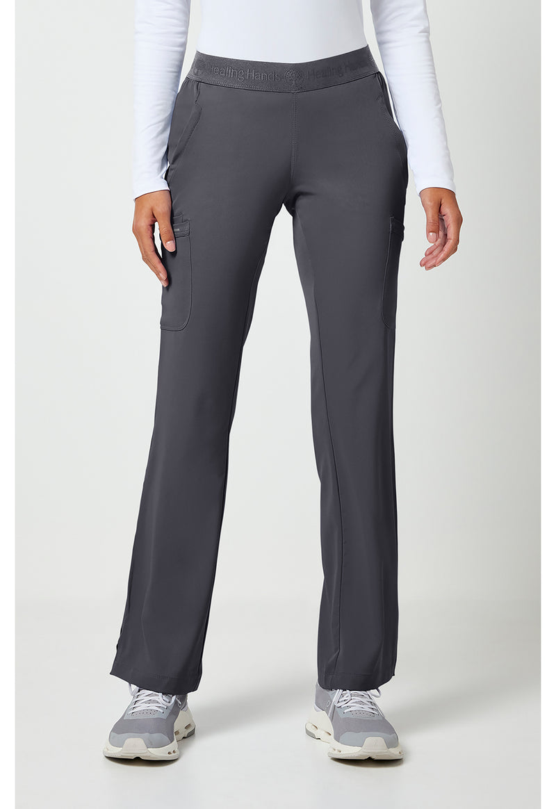 Pewter - Healing Hands Works Women Scrub Pants - Front View