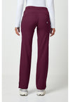Wine - Healing Hands Works Women Scrub Pants - Back View