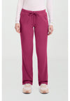 Cherry Wine - Healing Hands Works Women Scrub Pants - Front View