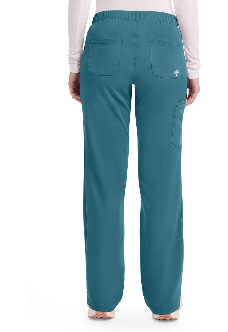 Fresh Blue - Healing Hands Works Women Scrub Pants - Back View