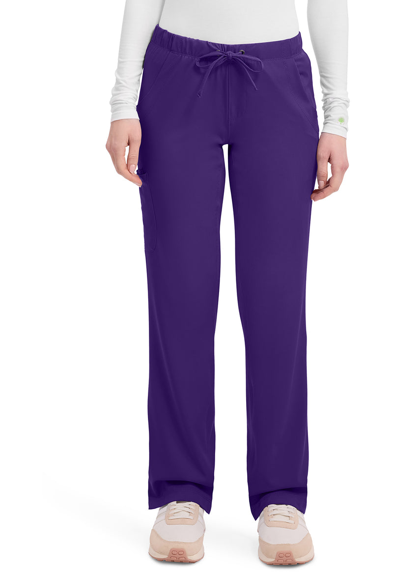Grape - Healing Hands Works Women Scrub Pants - Front View