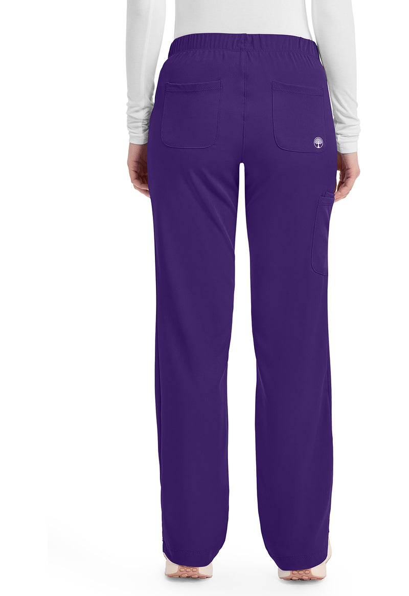Grape - Healing Hands Works Women Scrub Pants - Back View