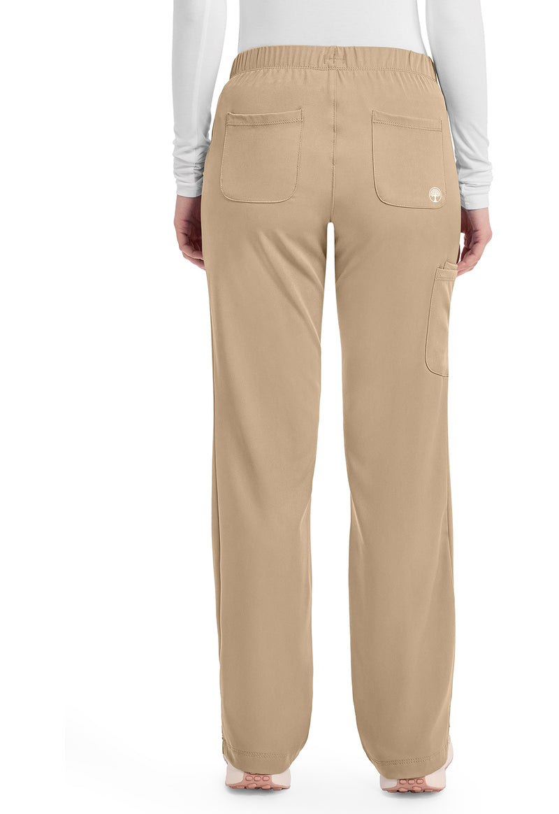 Khaki - Healing Hands Works Women Scrub Pants - Back View