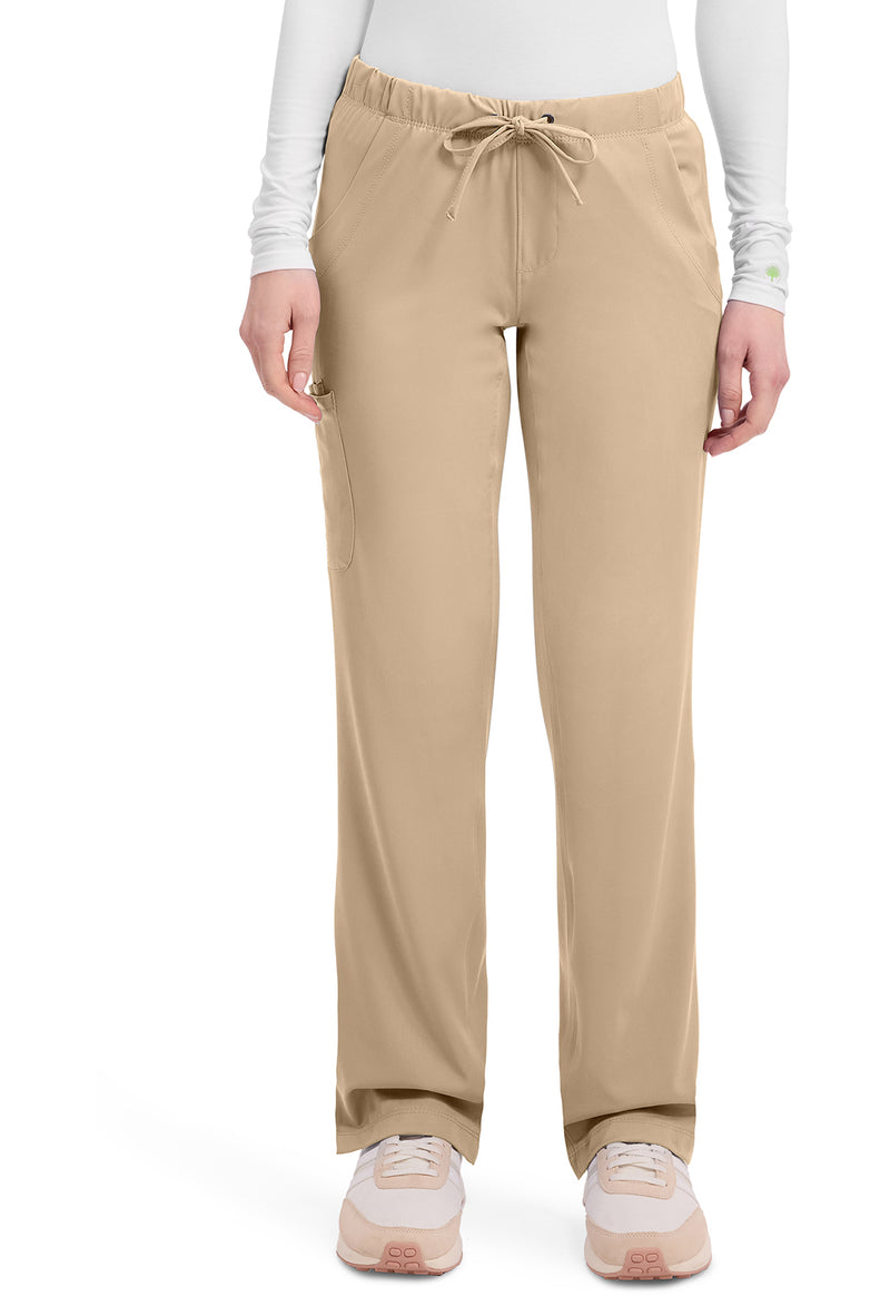 Khaki - Healing Hands Works Women Scrub Pants - Front View