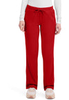 Red - Healing Hands Works Women Scrub Pants - Front View