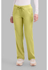 Retro Lime - Healing Hands Works Women Scrub Pants - Front View