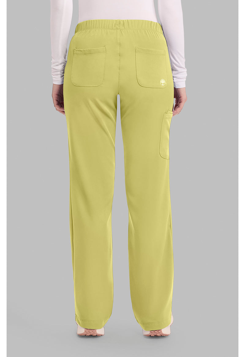 Retro Lime - Healing Hands Works Women Scrub Pants - Back View