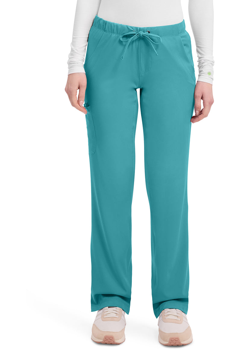 TEAL - Healing Hands Works Women Scrub Pants - Front View