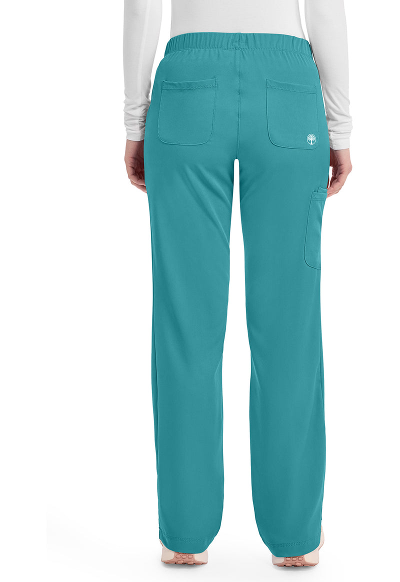 TEAL - Healing Hands Works Women Scrub Pants - Back View