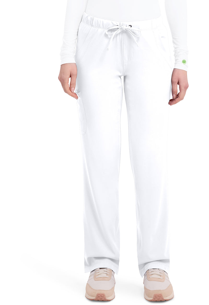 WHITE - Healing Hands Works Women Scrub Pants - Front View