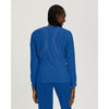 Royal Blue - White Cross FIT Women's 2-Pocket Mesh Warm-Up Scrub Jacket - Back View