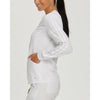 White - White Cross FIT Women's 2-Pocket Mesh Warm-Up Scrub Jacket - Side View