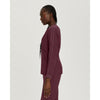 Wine - White Cross FIT Women's 2-Pocket Mesh Warm-Up Scrub Jacket - Side View