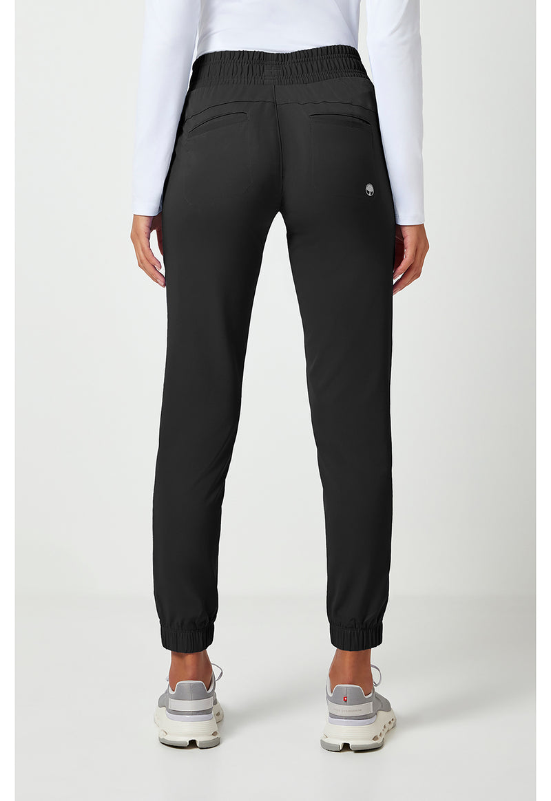 BLACK - Healing Hands Works Women Scrub Pants - Back View