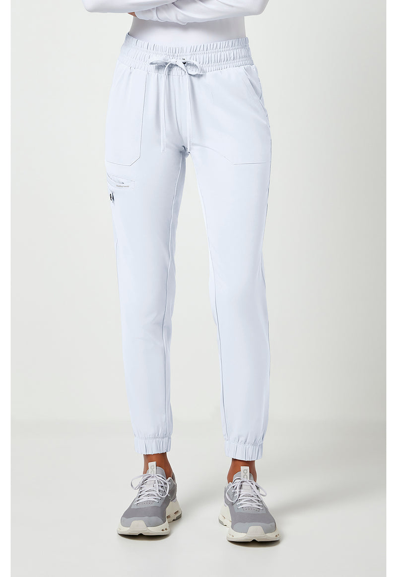 WHITE - Healing Hands Works Women Scrub Pants - Front View