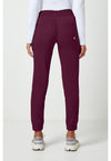 Wine - Healing Hands Works Women Scrub Pants - Back View