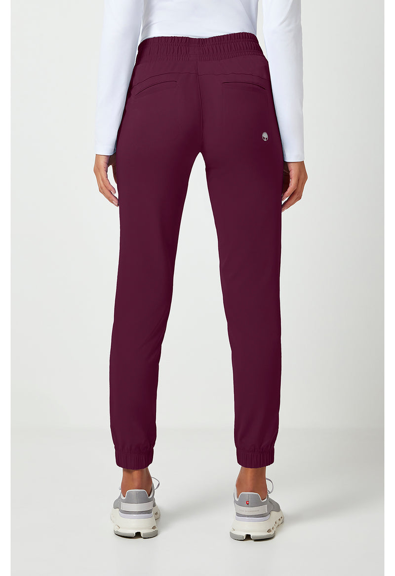 Wine - Healing Hands Works Women Scrub Pants - Back View