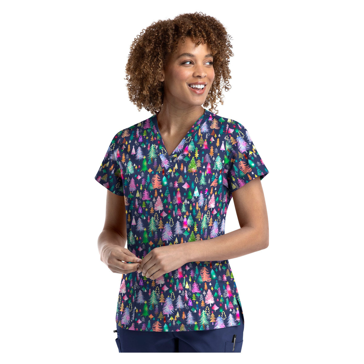 V-Neck Print Top – AP-UNIFORMS
