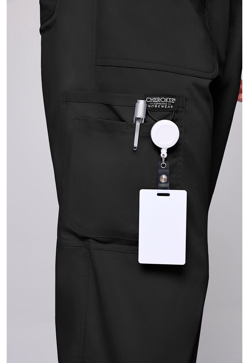 Black - Men's 12 Pockets Scrub Pants (View 2)