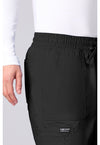 Black - Men's 12 Pockets Scrub Pants (View 3)