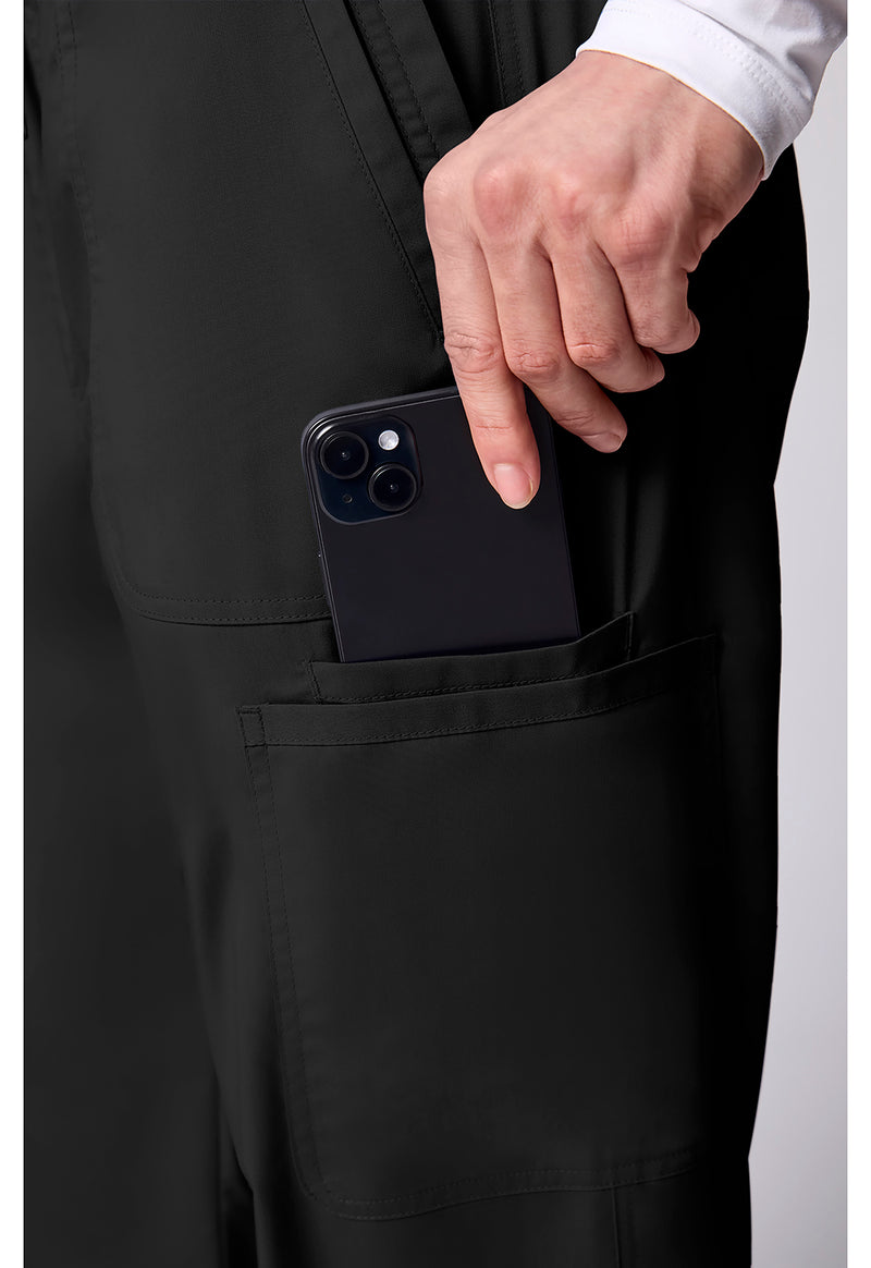 Black - Men's 12 Pockets Scrub Pants (View 4)