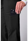 Black - Women's 12 Pockets Straight Leg Scrub Pants (View 4)