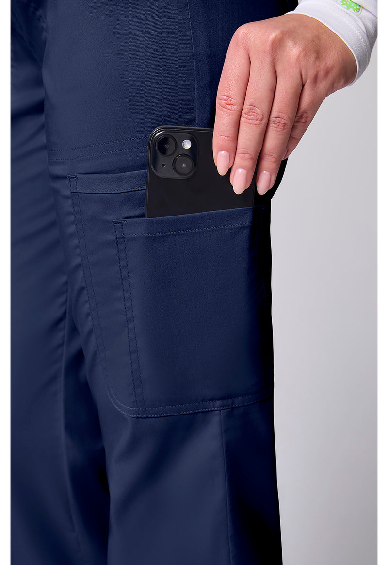 Navy - Women's 12 Pockets Straight Leg Scrub Pants (View 4)