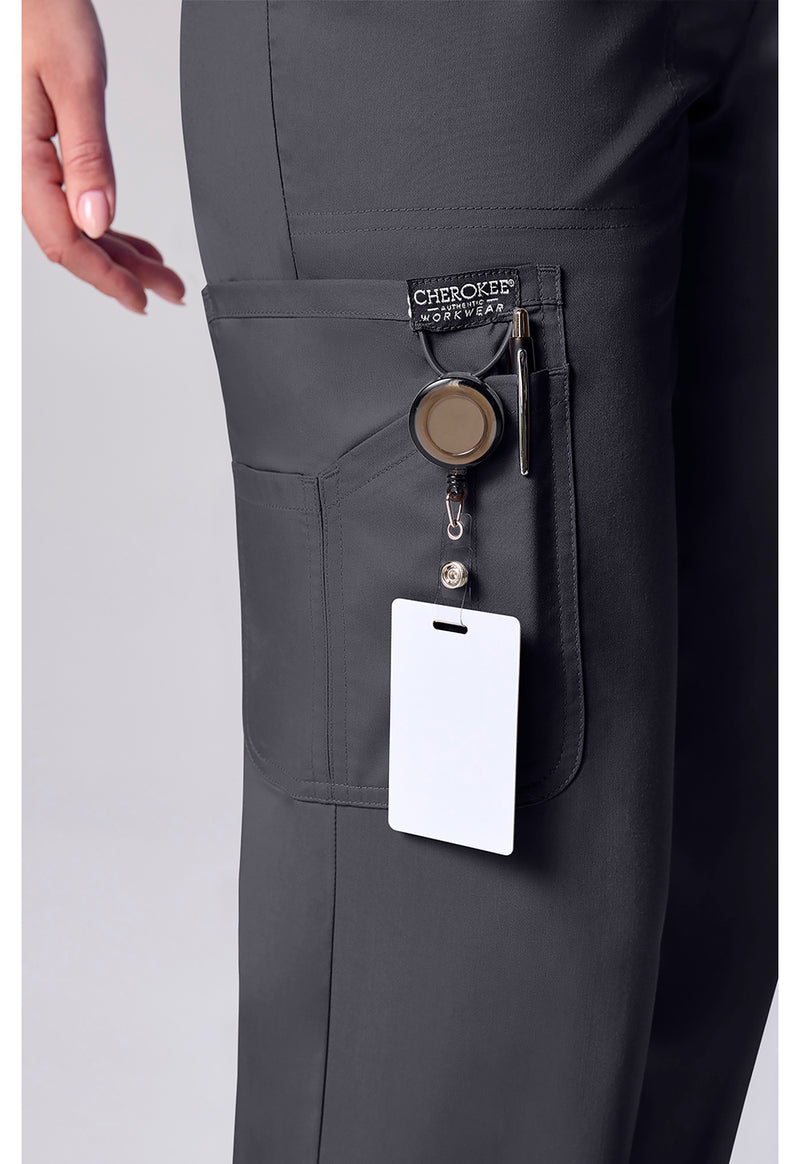 Pewter - Women's 12 Pockets Straight Leg Scrub Pants (View 2)