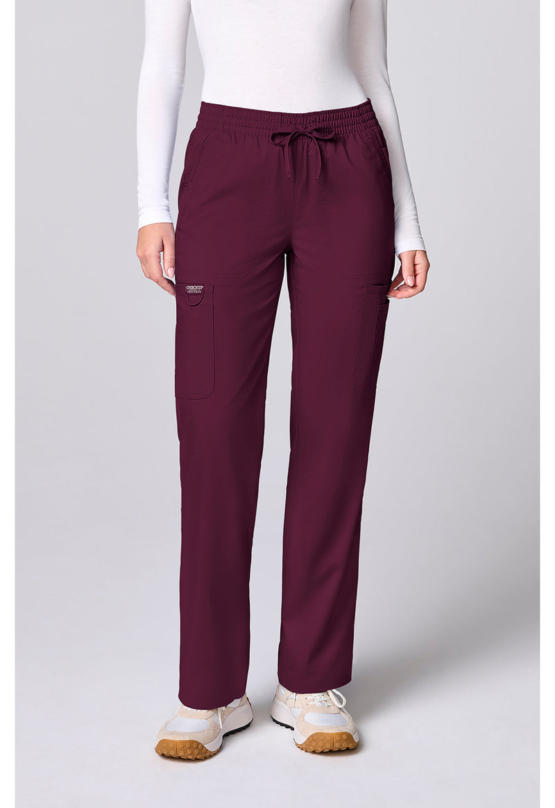 Wine - Cherokee WW Revolution Women's Scrub Pants - Front View