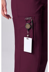 Wine - Women's 12 Pockets Straight Leg Scrub Pants (View 2)