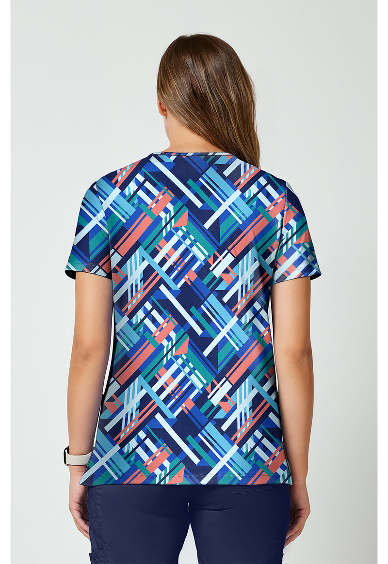 BRIGHT GEO - 2 Pocket Print Top (Back)