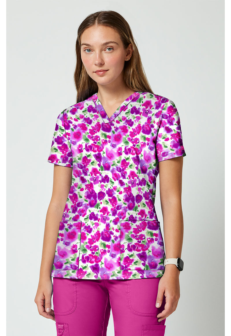 DISSOLVING BLOOMS - 2 Pocket Print Top